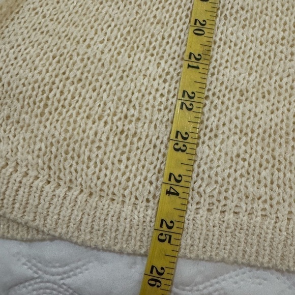 Sz M Joseph A Ivory knit Lightweight Sweater B neck - Picture 10 of 10